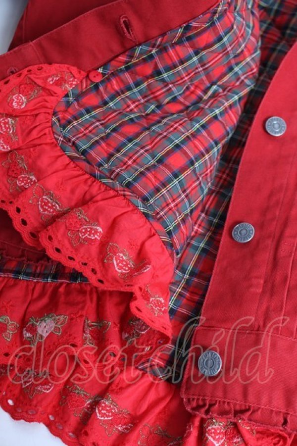 画像7: PINK HOUSE / タータンチェックライナーベスト付きストレッチデニムジャケット F 赤 Y-25-12-20-055-LO-JA-SZ-ZY (7)