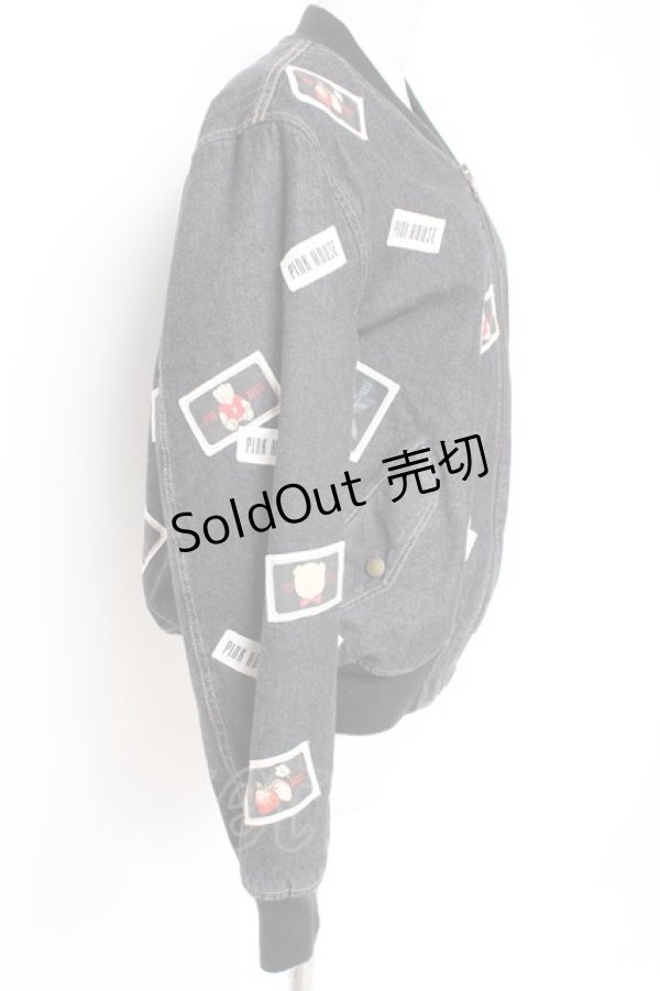 画像2: PINK HOUSE / ネームワッペン使いブルゾン F 黒 Y-25-12-20-056-LO-JA-SZ-ZY (2)