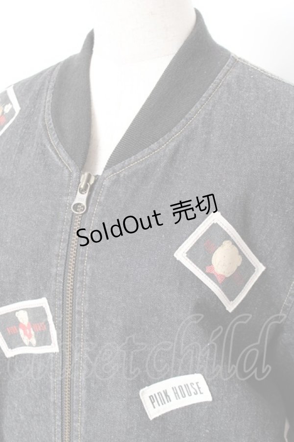 画像4: PINK HOUSE / ネームワッペン使いブルゾン F 黒 Y-25-12-20-056-LO-JA-SZ-ZY (4)