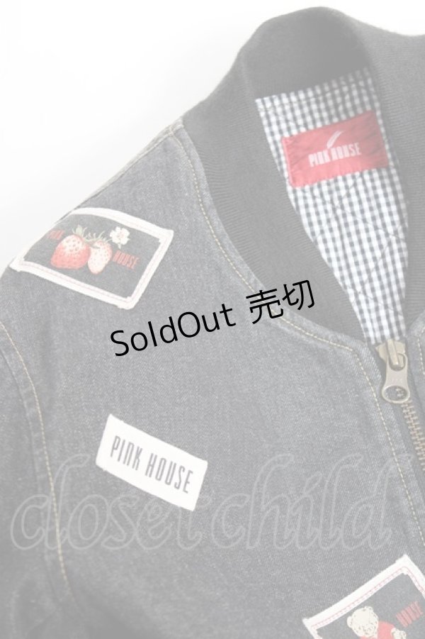 画像6: PINK HOUSE / ネームワッペン使いブルゾン F 黒 Y-25-12-20-056-LO-JA-SZ-ZY (6)