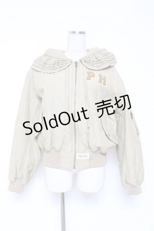 画像: PINK HOUSE / PHロゴワッペン付きフードブルゾン F カーキ Y-25-12-20-057-LO-JA-SZ-ZT0205N
