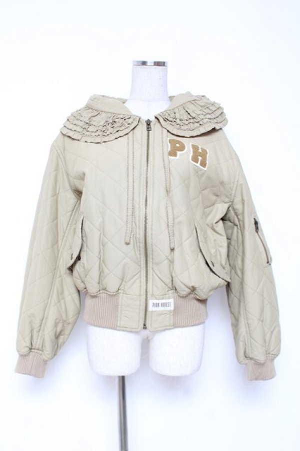 画像1: PINK HOUSE / PHロゴワッペン付きフードブルゾン F カーキ Y-25-12-20-057-LO-JA-SZ-ZY (1)