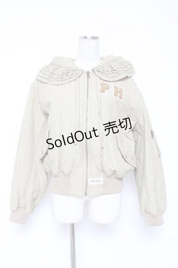 画像1: PINK HOUSE / PHロゴワッペン付きフードブルゾン F カーキ Y-25-12-20-057-LO-JA-SZ-ZT0205N (1)