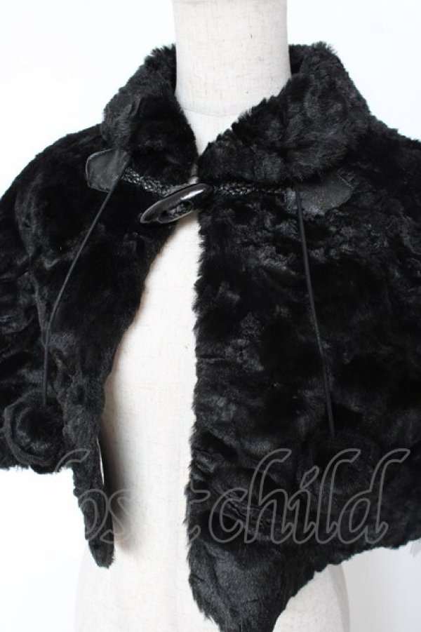 画像4: PINK HOUSE / フェイクファーケープ F 黒 Y-25-12-20-059-LO-TO-SZ-ZY (4)