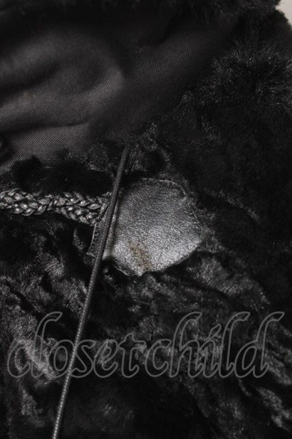 画像5: PINK HOUSE / フェイクファーケープ F 黒 Y-25-12-20-059-LO-TO-SZ-ZY (5)