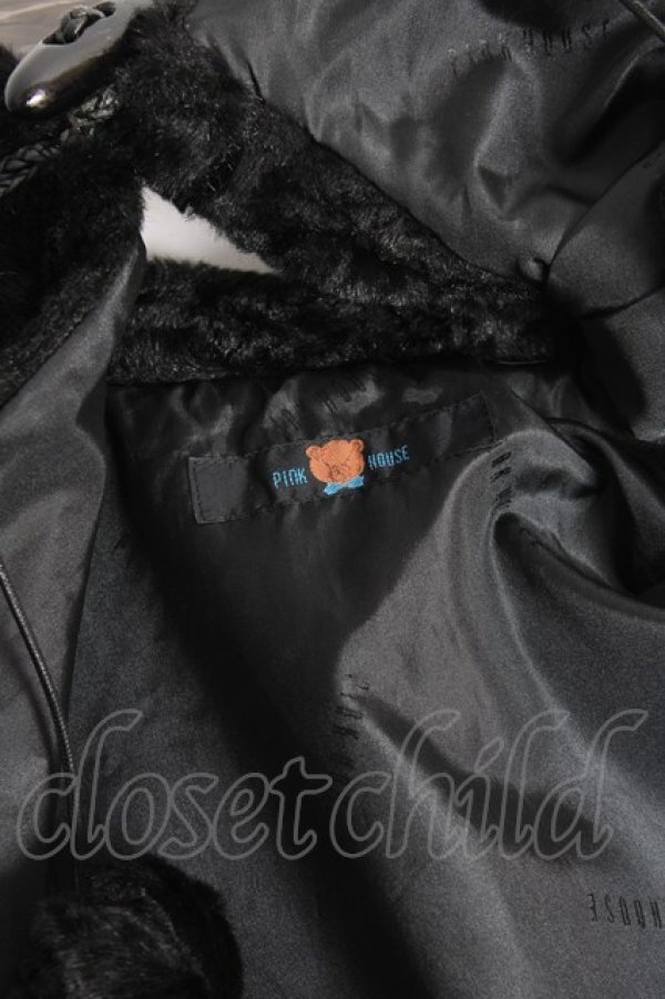 画像6: PINK HOUSE / フェイクファーケープ F 黒 Y-25-12-20-059-LO-TO-SZ-ZY (6)