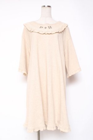 画像: PINK HOUSE / クロスステッチロゴ刺繍入りチュニック  ベージュ Y-25-12-20-061-LO-OP-SZ-ZY