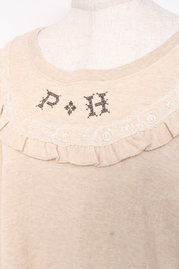 画像5: PINK HOUSE / クロスステッチロゴ刺繍入りチュニック  ベージュ Y-25-12-20-061-LO-OP-SZ-ZY (5)