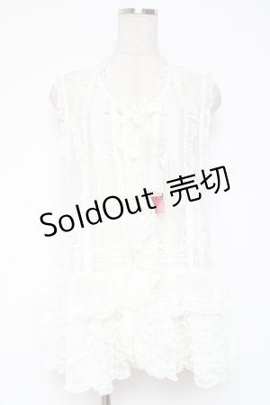 画像: PINK HOUSE / ドットチュールレースベスト F 白 Y-25-12-20-007-LO-BL-SZ-ZY
