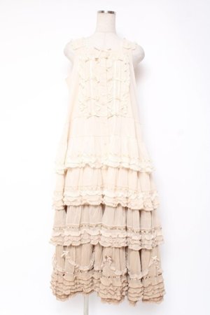 画像: PINK HOUSE / 海外限定グラデーションチュールノースリーブワンピース F ベージュ Y-25-12-20-064-LO-OP-SZ-ZY