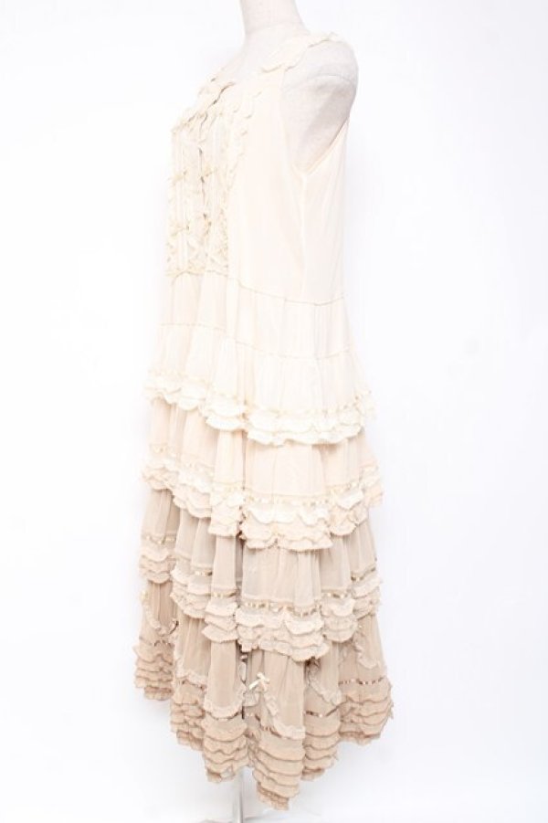 画像2: PINK HOUSE / 海外限定グラデーションチュールノースリーブワンピース F ベージュ Y-25-12-20-064-LO-OP-SZ-ZY (2)