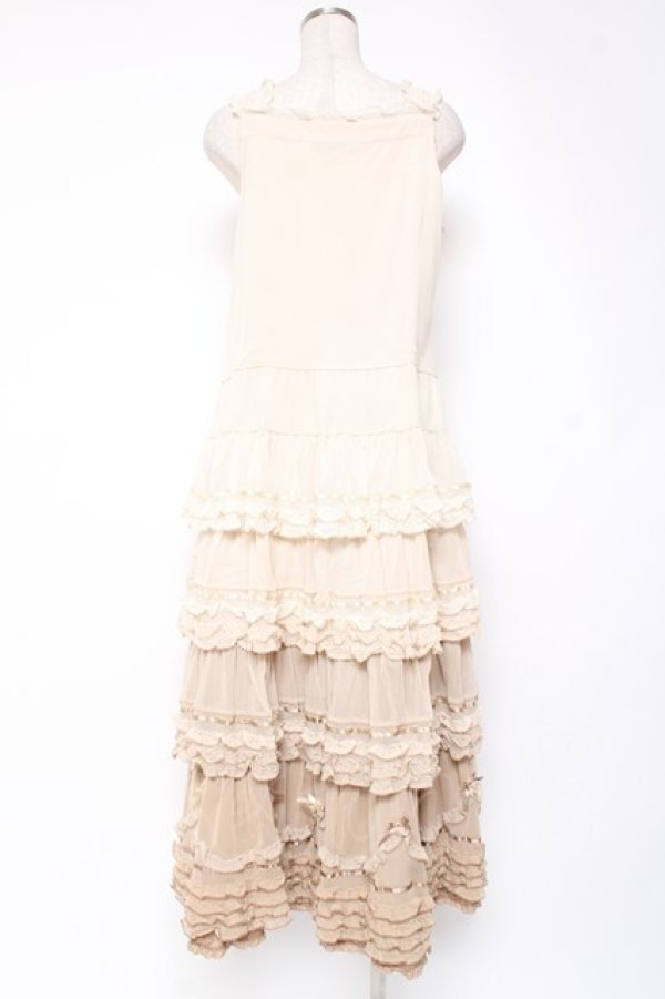 画像3: PINK HOUSE / 海外限定グラデーションチュールノースリーブワンピース F ベージュ Y-25-12-20-064-LO-OP-SZ-ZY (3)