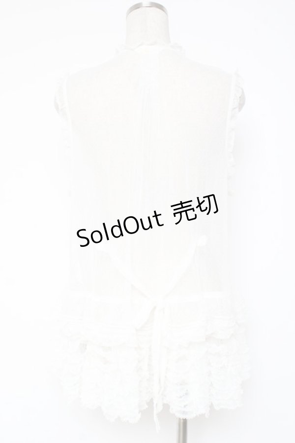 画像3: PINK HOUSE / ドットチュールレースベスト F 白 Y-25-12-20-007-LO-BL-SZ-ZY (3)