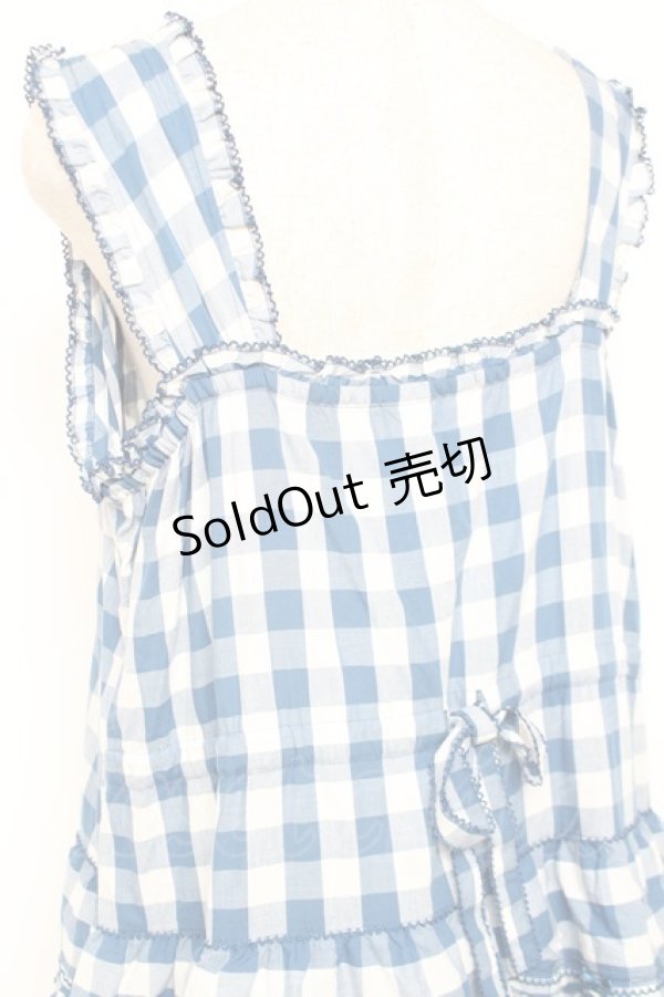 画像4: PINK HOUSE / ギンガムチェックロングワンピース F 青 Y-25-12-20-066-LO-OP-SZ-ZY (4)