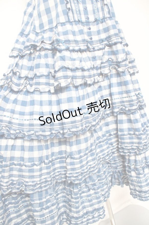 画像6: PINK HOUSE / ギンガムチェックロングワンピース F 青 Y-25-12-20-066-LO-OP-SZ-ZY (6)