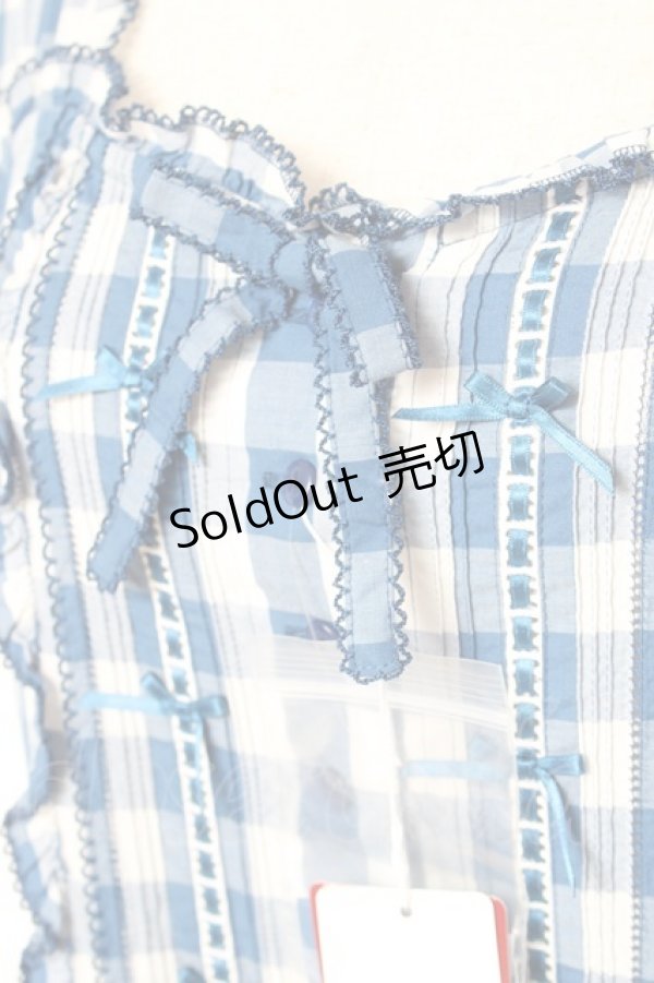 画像7: PINK HOUSE / ギンガムチェックロングワンピース F 青 Y-25-12-20-066-LO-OP-SZ-ZY (7)