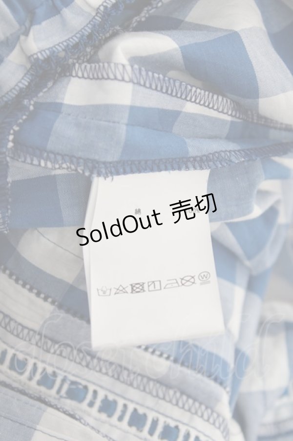 画像9: PINK HOUSE / ギンガムチェックロングワンピース F 青 Y-25-12-20-066-LO-OP-SZ-ZY (9)