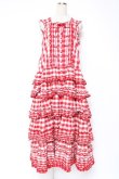 画像1: PINK HOUSE / ギンガムチェックロングワンピース  赤ｘ白 Y-25-12-20-067-LO-OP-SZ-ZY (1)
