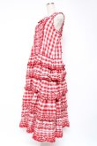 画像2: PINK HOUSE / ギンガムチェックロングワンピース  赤ｘ白 Y-25-12-20-067-LO-OP-SZ-ZY (2)