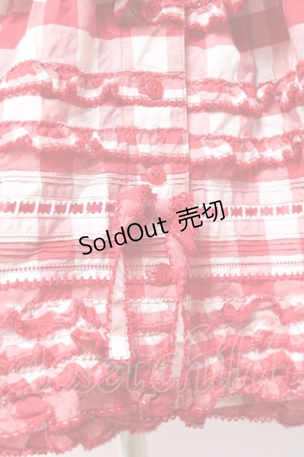 画像8: PINK HOUSE / ギンガムチェックロングワンピース  赤ｘ白 Y-25-12-20-067-LO-OP-SZ-ZY (8)