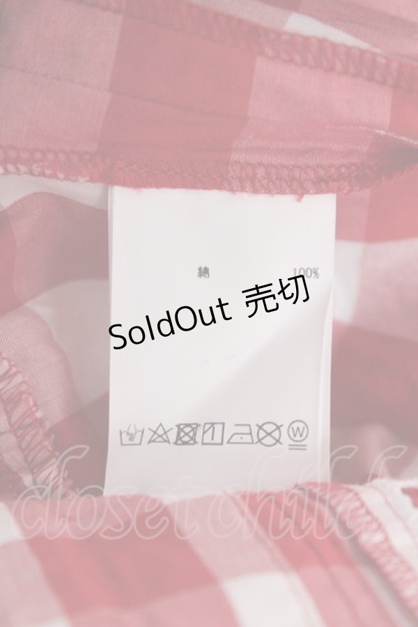 画像9: PINK HOUSE / ギンガムチェックロングワンピース  赤ｘ白 Y-25-12-20-067-LO-OP-SZ-ZY (9)