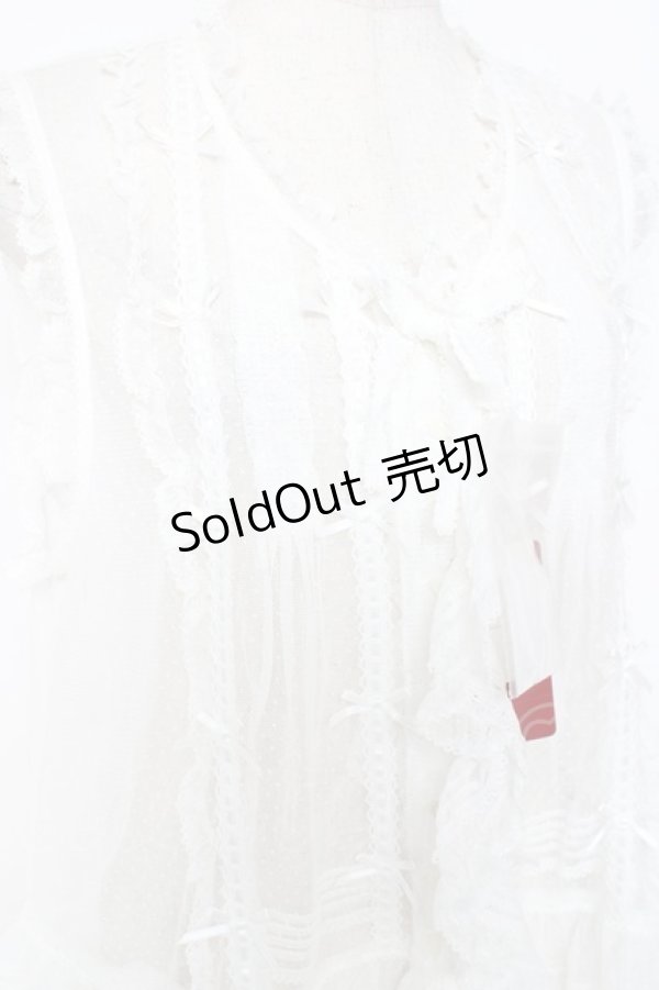 画像5: PINK HOUSE / ドットチュールレースベスト F 白 Y-25-12-20-007-LO-BL-SZ-ZY (5)