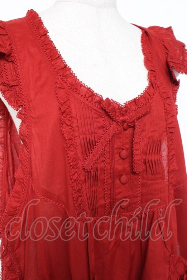 画像5: PINK HOUSE / Flower Picnicのローンタブリエ F 赤 Y-25-12-20-068-LO-OP-SZ-ZY (5)