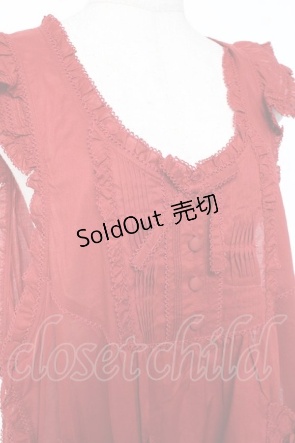 画像5: PINK HOUSE / Flower Picnicのローンタブリエ F 赤 Y-25-12-20-068-LO-OP-SZ-ZY (5)