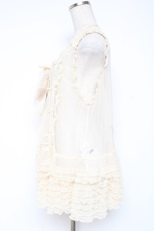 画像2: PINK HOUSE / ドットチュールレースベスト F 生成り Y-25-12-20-008-LO-BL-SZ-ZY (2)