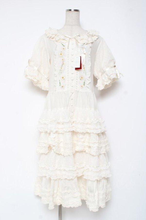 画像1: PINK HOUSE / ポルカドットチュール使いワンピース F 白 Y-25-12-20-073-LO-OP-SZ-ZY (1)