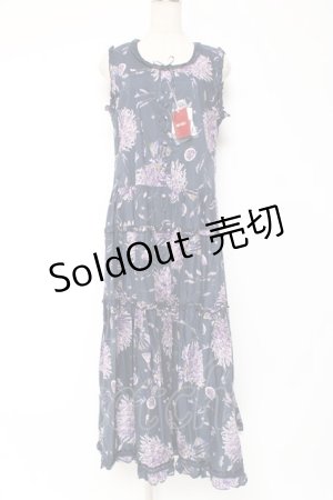 画像: PINK HOUSE / ラベンダープリントノースリーブワンピース F 紺 Y-25-12-20-075-LO-OP-AS-ZY