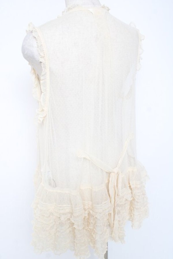 画像4: PINK HOUSE / ドットチュールレースベスト F 生成り Y-25-12-20-008-LO-BL-SZ-ZY (4)