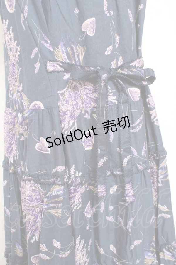 画像4: PINK HOUSE / ラベンダープリントノースリーブワンピース F 紺 Y-25-12-20-075-LO-OP-AS-ZY (4)