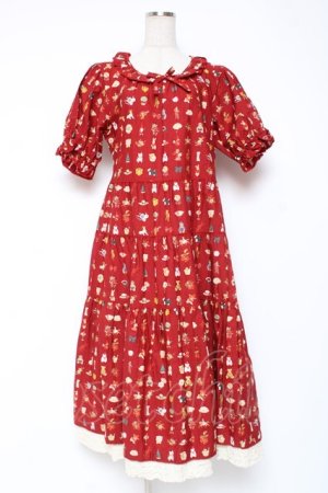 画像: PINK HOUSE / Pink House Favoritesプリントワンピース F 赤 Y-25-12-20-077-LO-OP-AS-ZY