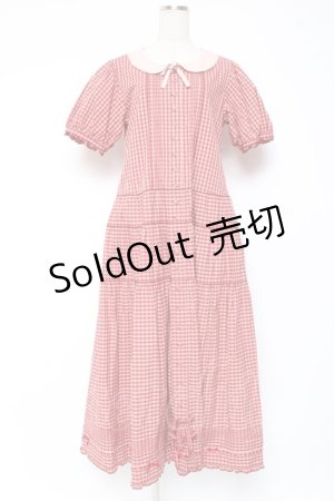 画像: PINK HOUSE / カラーギンガムチェックワンピース F 赤 Y-25-12-20-078-LO-OP-AS-ZS