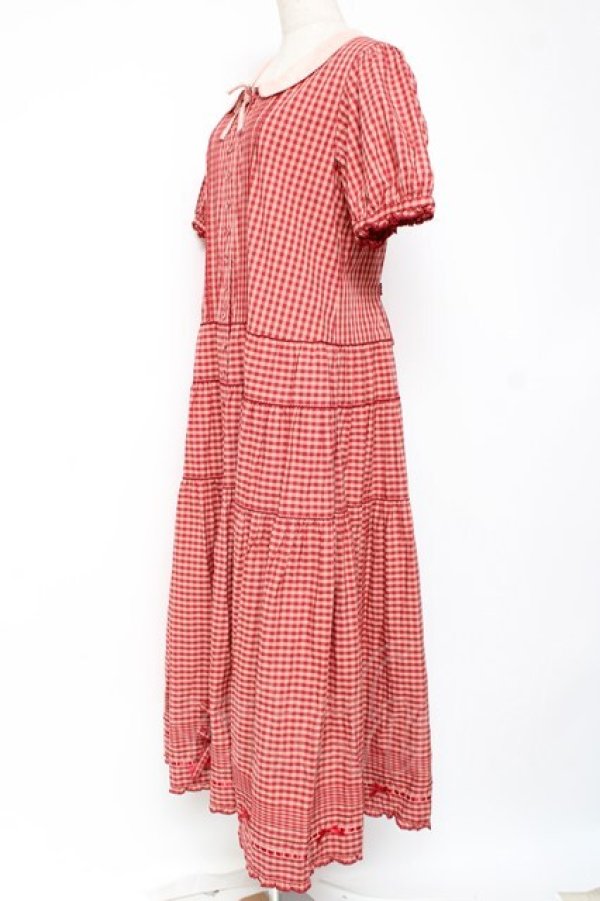 画像2: PINK HOUSE / カラーギンガムチェックワンピース F 赤 Y-25-12-20-078-LO-OP-AS-ZS (2)