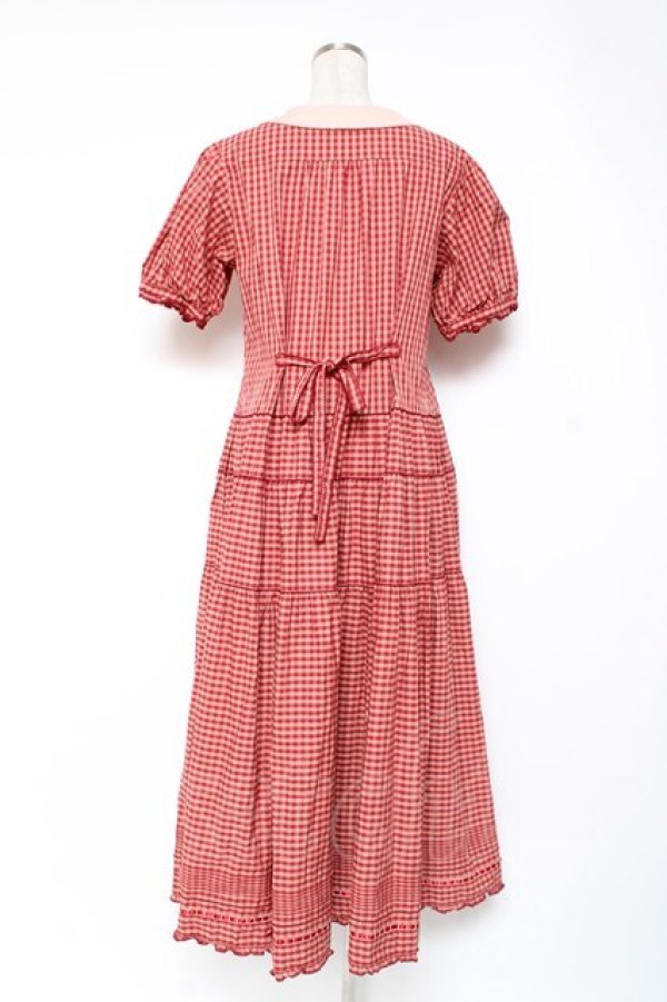 画像3: PINK HOUSE / カラーギンガムチェックワンピース F 赤 Y-25-12-20-078-LO-OP-AS-ZS (3)