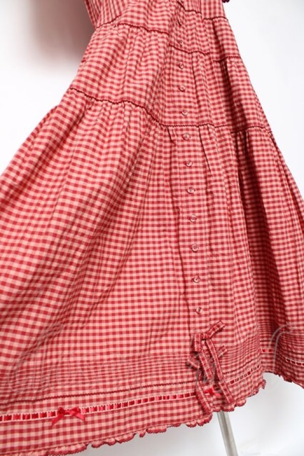 画像7: PINK HOUSE / カラーギンガムチェックワンピース F 赤 Y-25-12-20-078-LO-OP-AS-ZS (7)