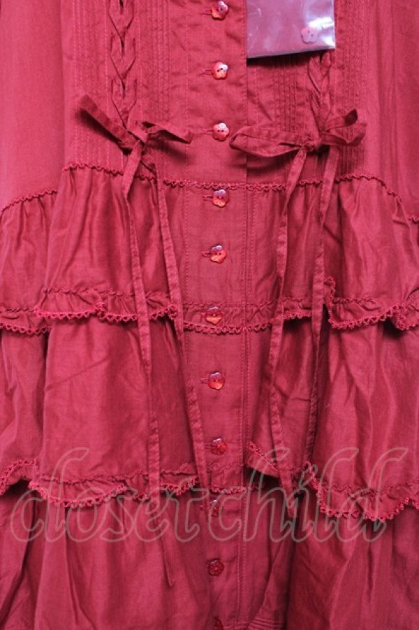 画像7: PINK HOUSE / Berry Rose刺繍入りパッチワーク風ワンピース F 赤 Y-25-12-20-080-LO-OP-AS-ZS (7)