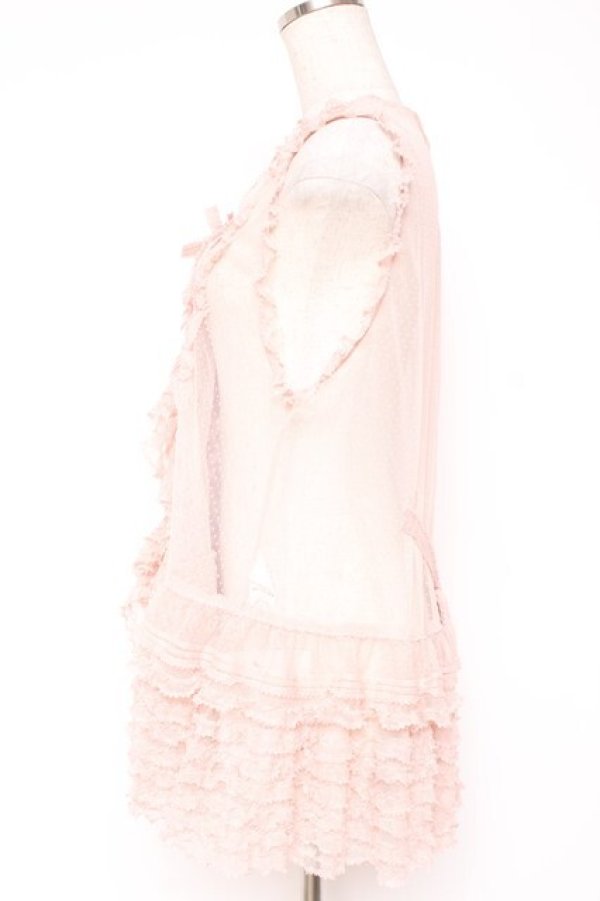 画像2: PINK HOUSE / ドットチュールレースベスト F ピンク Y-25-12-20-009-LO-BL-SZ-ZY (2)