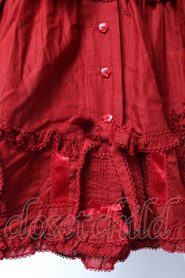 画像9: PINK HOUSE / Berry Rose刺繍入りパッチワーク風ワンピース F 赤 Y-25-12-20-080-LO-OP-AS-ZS (9)