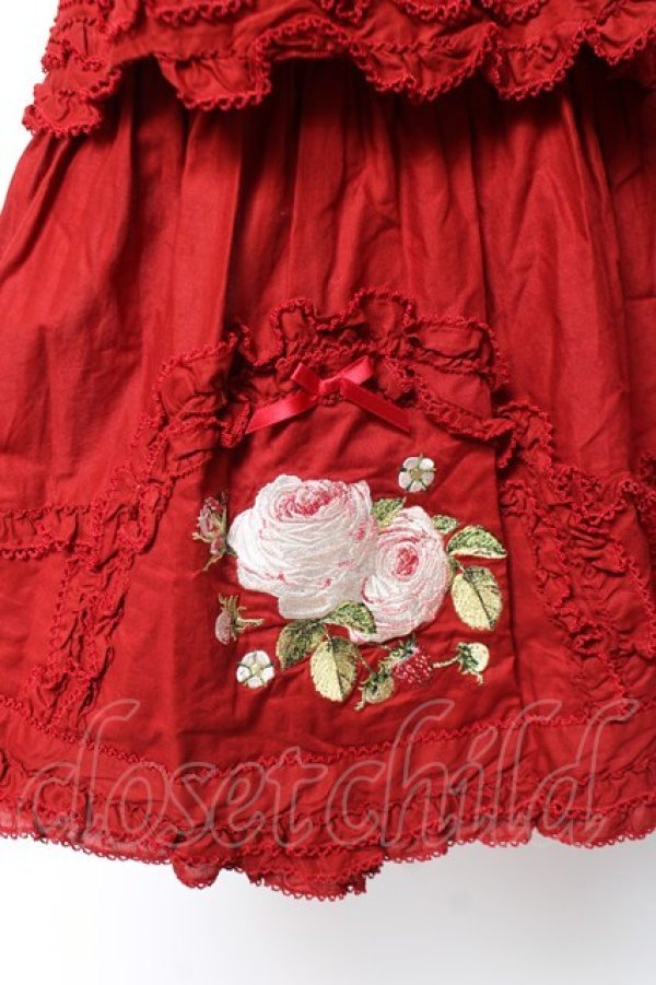画像10: PINK HOUSE / Berry Rose刺繍入りパッチワーク風ワンピース F 赤 Y-25-12-20-080-LO-OP-AS-ZS (10)