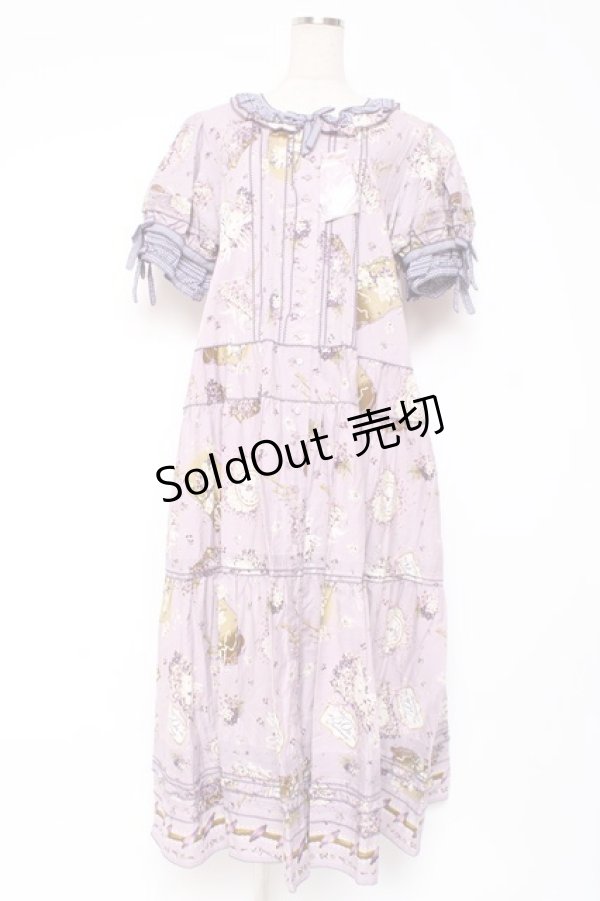 画像1: PINK HOUSE / フィフティバイオレッツプリントワンピース F ラベンダー Y-25-12-20-081-LO-OP-SZ-ZS (1)