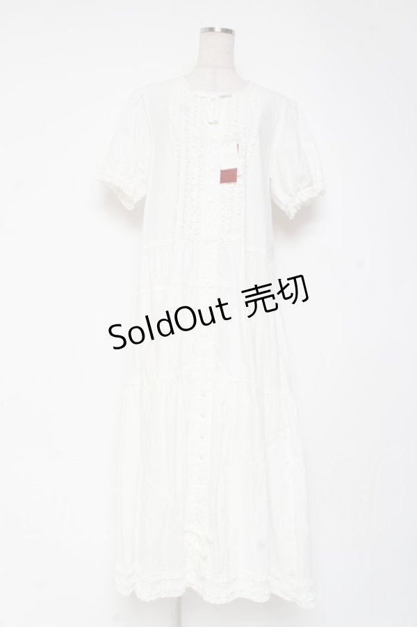 画像1: PINK HOUSE / ティアードロングワンピース F 白 Y-25-12-20-082-LO-OP-AS-ZY (1)