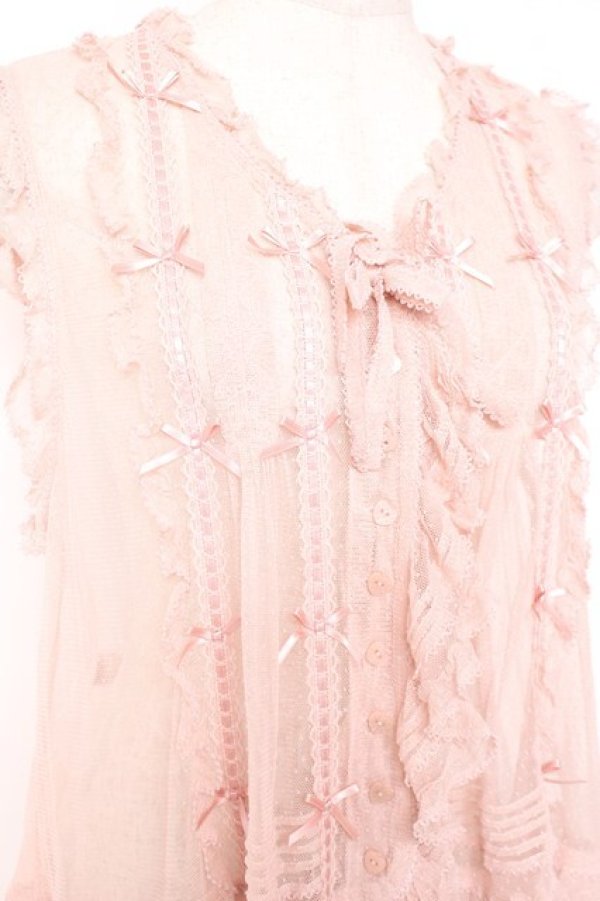 画像5: PINK HOUSE / ドットチュールレースベスト F ピンク Y-25-12-20-009-LO-BL-SZ-ZY (5)