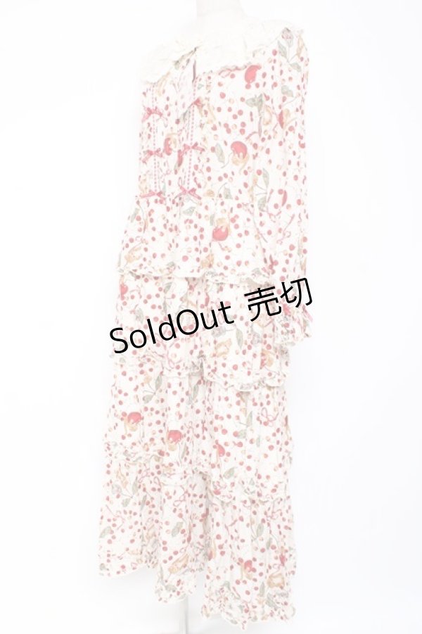 画像2: PINK HOUSE / キャットチェリードロッププリントワンピース F 生成り Y-25-12-20-084-LO-OP-AS-ZY (2)