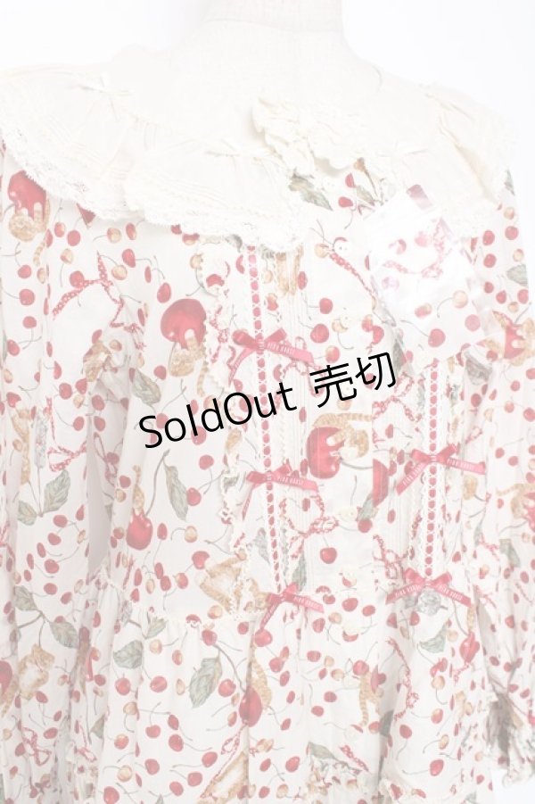 画像5: PINK HOUSE / キャットチェリードロッププリントワンピース F 生成り Y-25-12-20-084-LO-OP-AS-ZY (5)