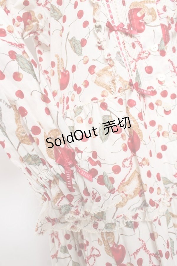 画像9: PINK HOUSE / キャットチェリードロッププリントワンピース F 生成り Y-25-12-20-084-LO-OP-AS-ZY (9)