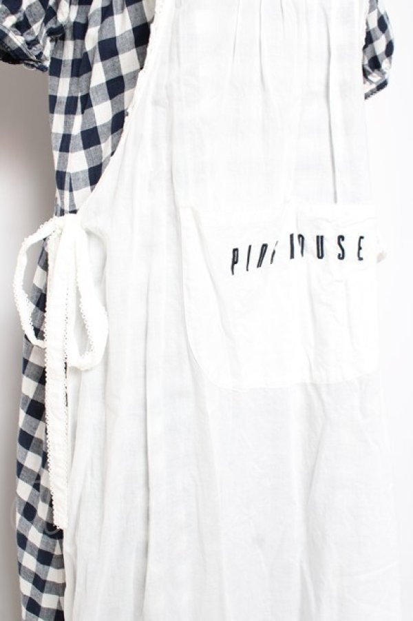 画像5: PINK HOUSE / エプロン付きブロードギンガムワンピース F 紺 Y-25-12-20-085-LO-OP-SZ-ZY (5)