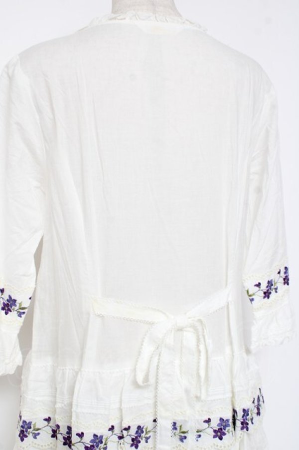 画像4: PINK HOUSE / バイオレットレース使いワンピース F 白 Y-25-12-20-086-LO-OP-SZ-ZY (4)